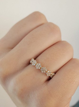 Flower Halo.24cts Stacker Ring