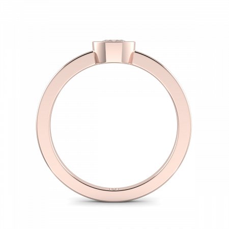18ct Rose Gold Ring Bezel Setting with Round Lab Grown Diamond 0.38ct, E-F / VS-VVS