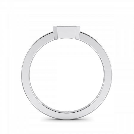 18ct White Gold Ring Bezel Setting with Emerald Lab Grown Diamond 0.35ct, E-F / VS-VVS
