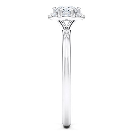 Petite Star Halo Diamond Engagement Ring