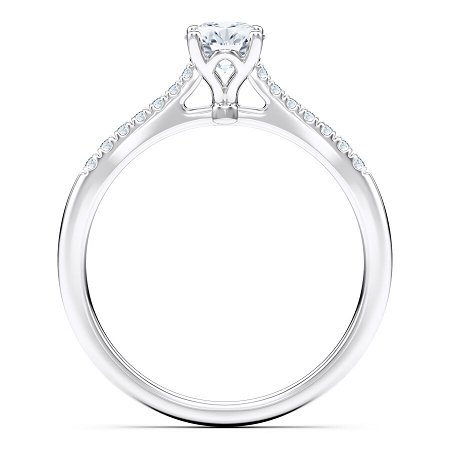 Petite Cathedral Claw Set Diamond Engagement Ring