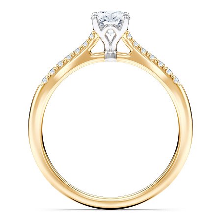 Petite Cathedral Claw Set Diamond Engagement Ring