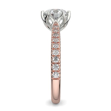 Tulip Side Stones Diamond Engagement Ring in 18 Carat Rose Gold with ...