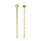 18ct Yellow Gold Earring with Emerald & Round Lab Grown Diamond, 5.43ct Total Weight E-F/VS-VVS