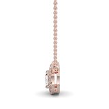 18ct Rose Gold Necklace with Oval & Round Lab Grown Diamond 0.62ct Total Weight, E-F / VS-VVS