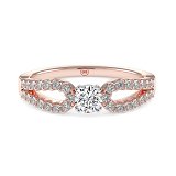 18ct Rose Gold Claw Set Ring with Round Lab Grown Diamond, 0.41ct Total Weight, E-F / VS - VVS