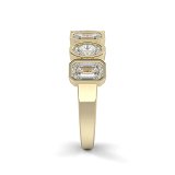 18ct Yellow Gold Ring Bezel Setting with Emerald & Oval Lab Grown Diamond 1.76ct Total Weight, E-F / VS-VVS