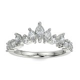 18WG CLUSTER WEDDING RING 0.53CTS