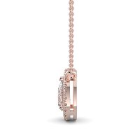18ct Rose Gold Necklace with Pear & Round Lab Grown Diamond 0.63ct Total Weight, E-F / VS-VVS