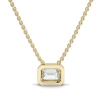 18ct Yellow Gold Necklace with Emerald Lab Grown Diamond 0.50ct E-F / VS-VVS