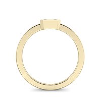 18ct Yellow Gold Ring Bezel Setting with Emerald Lab Grown Diamond 0.35ct, E-F / VS-VVS