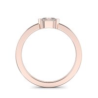 18ct Rose Gold Ring Half Bezel Setting with Oval Lab Grown Diamond 0.35ct, E-F / VS-VVS