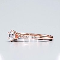 Petite Rene Bead Set Diamond Engagement Ring