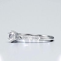 Petite Rene Bead Set Diamond Engagement Ring