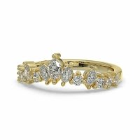 18YG CLUSTER WEDDING RING 0.53CTS