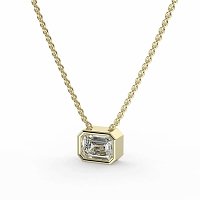 18ct Yellow Gold Necklace with Emerald Lab Grown Diamond 0.50ct E-F / VS-VVS