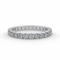 18ct White Gold Eternity Claw Set Ring with Round Lab Grown Diamond, 1.27ct Total Weight, E-F / VS-VVS